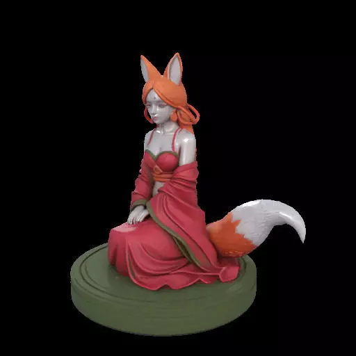 2049COLORFUL Fox Spirit Woman in Pu Song Ling Style  magic 3D print model_26