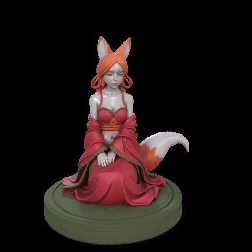 2049COLORFUL Fox Spirit Woman in Pu Song Ling Style  magic 3D print model_7