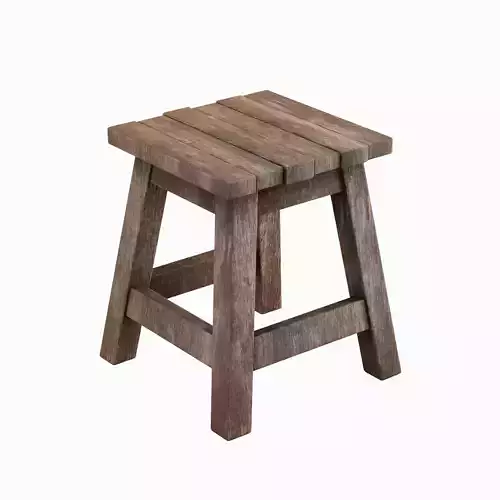 Medieval Wooden Stool 03