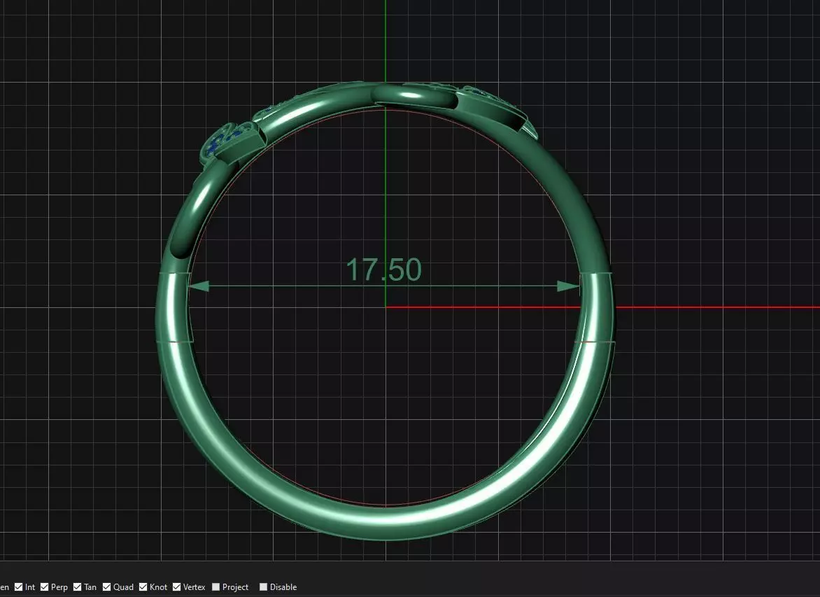  Leaf Design stone Ring 3D print model_3