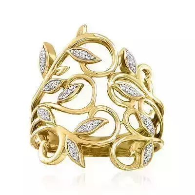  Leaf Design stone Ring