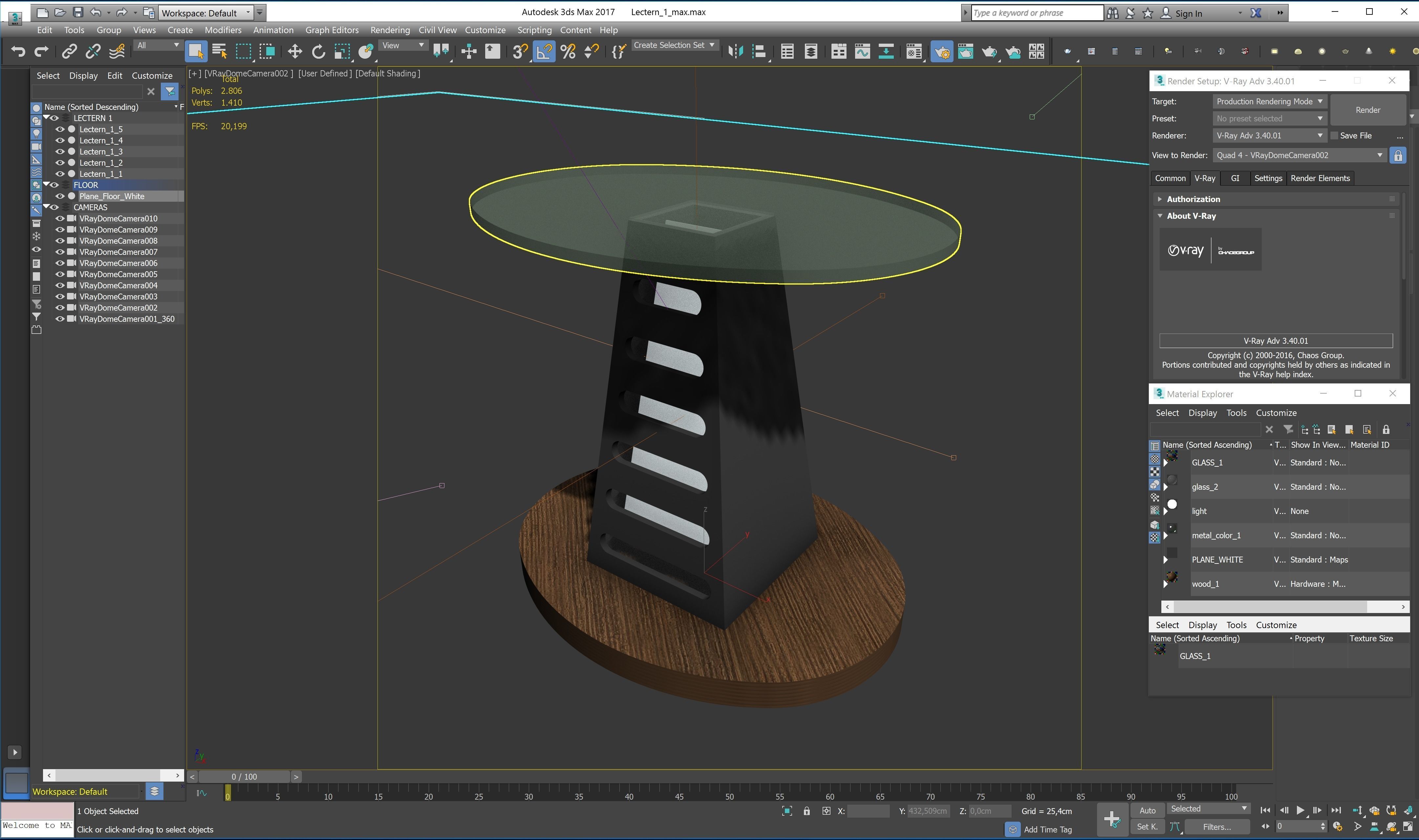 Lectern side table with metal base Free 3D model_11