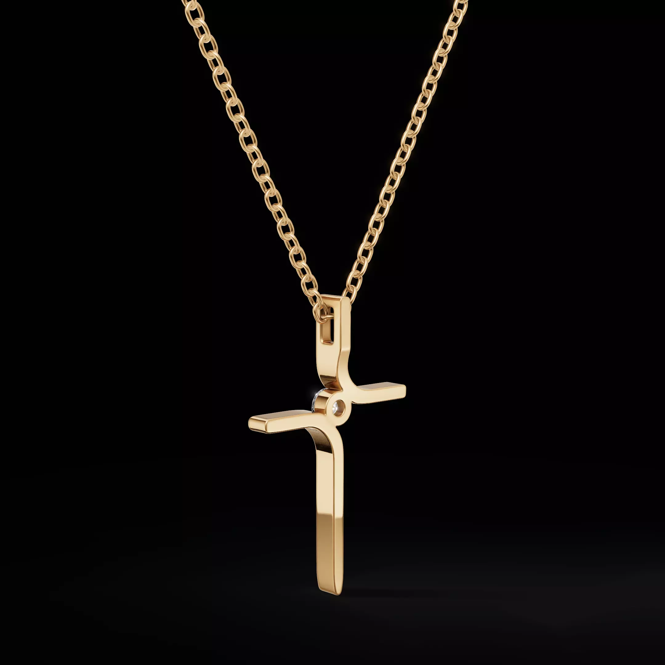 Elegant Cross Pendant 3D CAD Model Print and Jewelry Ready 3D print model_15