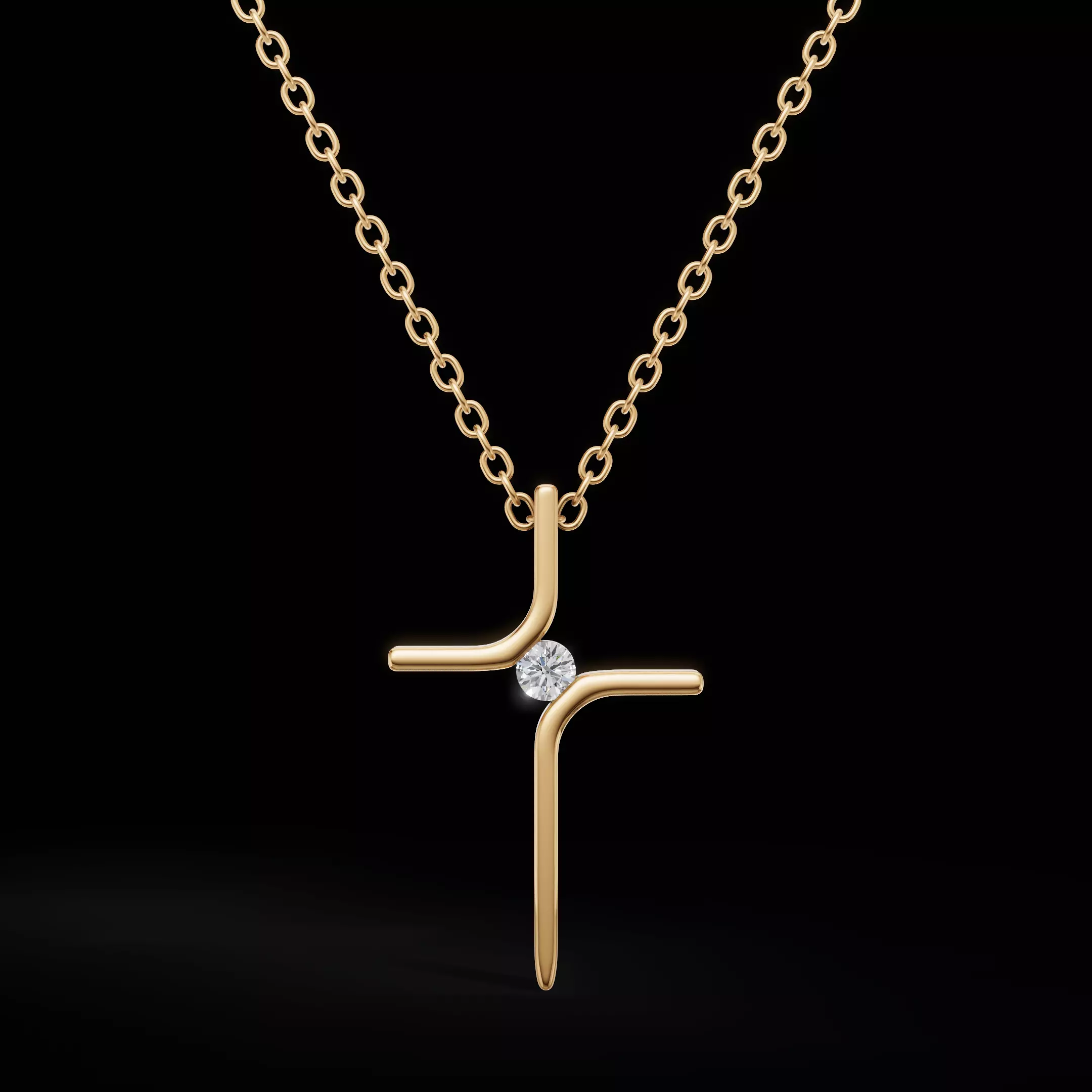 Elegant Cross Pendant 3D CAD Model Print and Jewelry Ready 3D print model_7