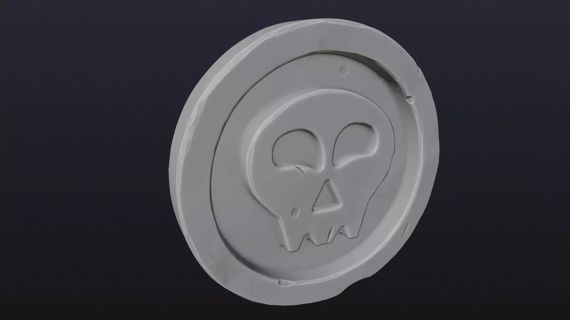 Pirate Coin - Printable Treasure Coin with Skull 3D print model_3