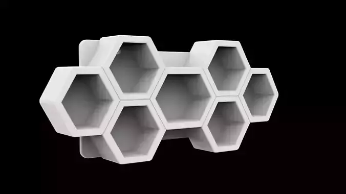 Honeycomb Wall Shelf 3D Print Model