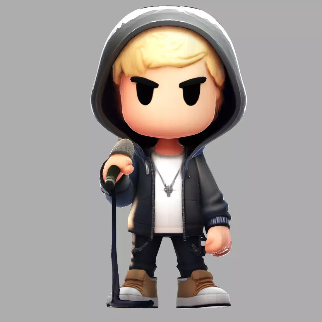 3D Cartoony Rapper Model Cute Stylized Character 3D Print 3D print model_10