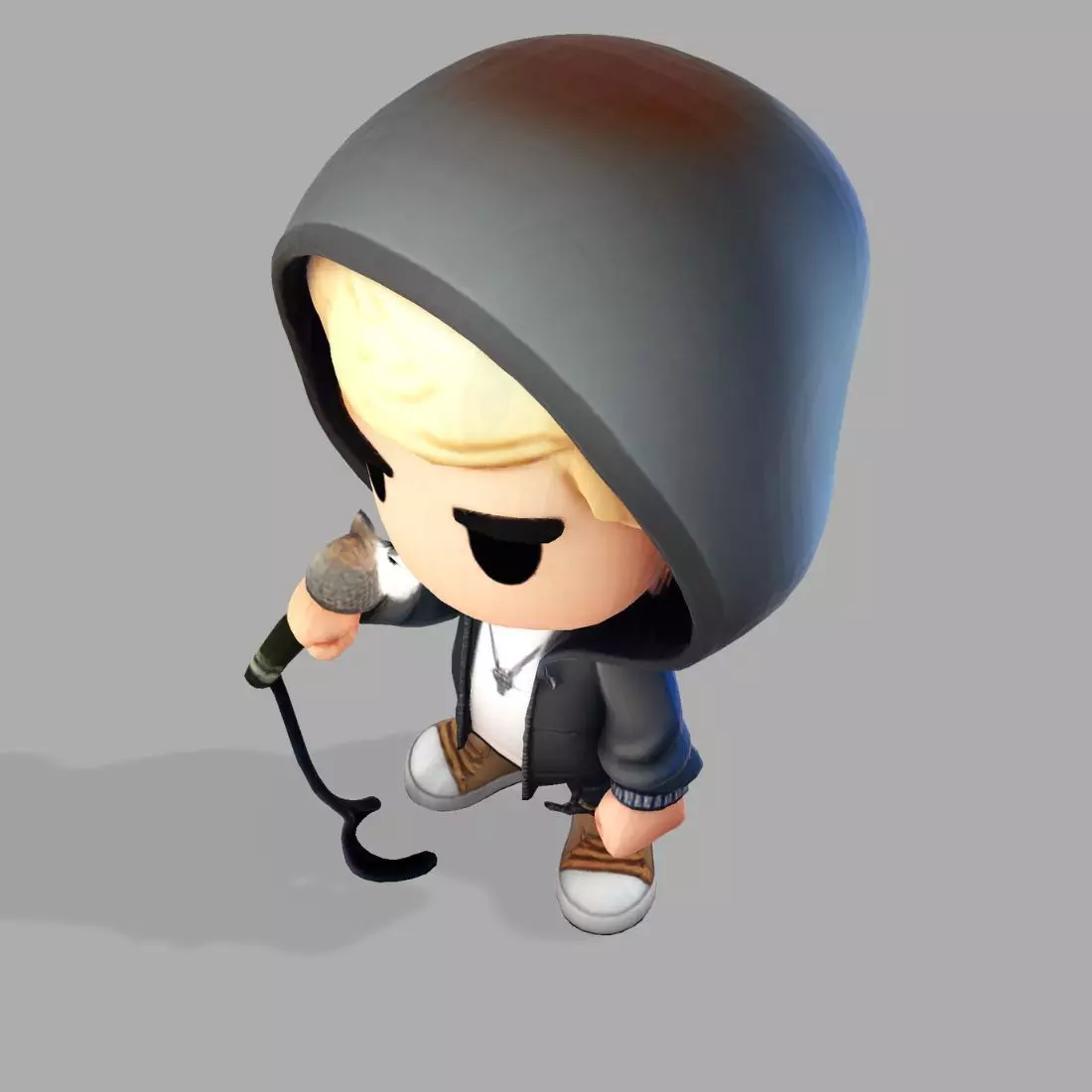 3D Cartoony Rapper Model Cute Stylized Character 3D Print 3D print model_15