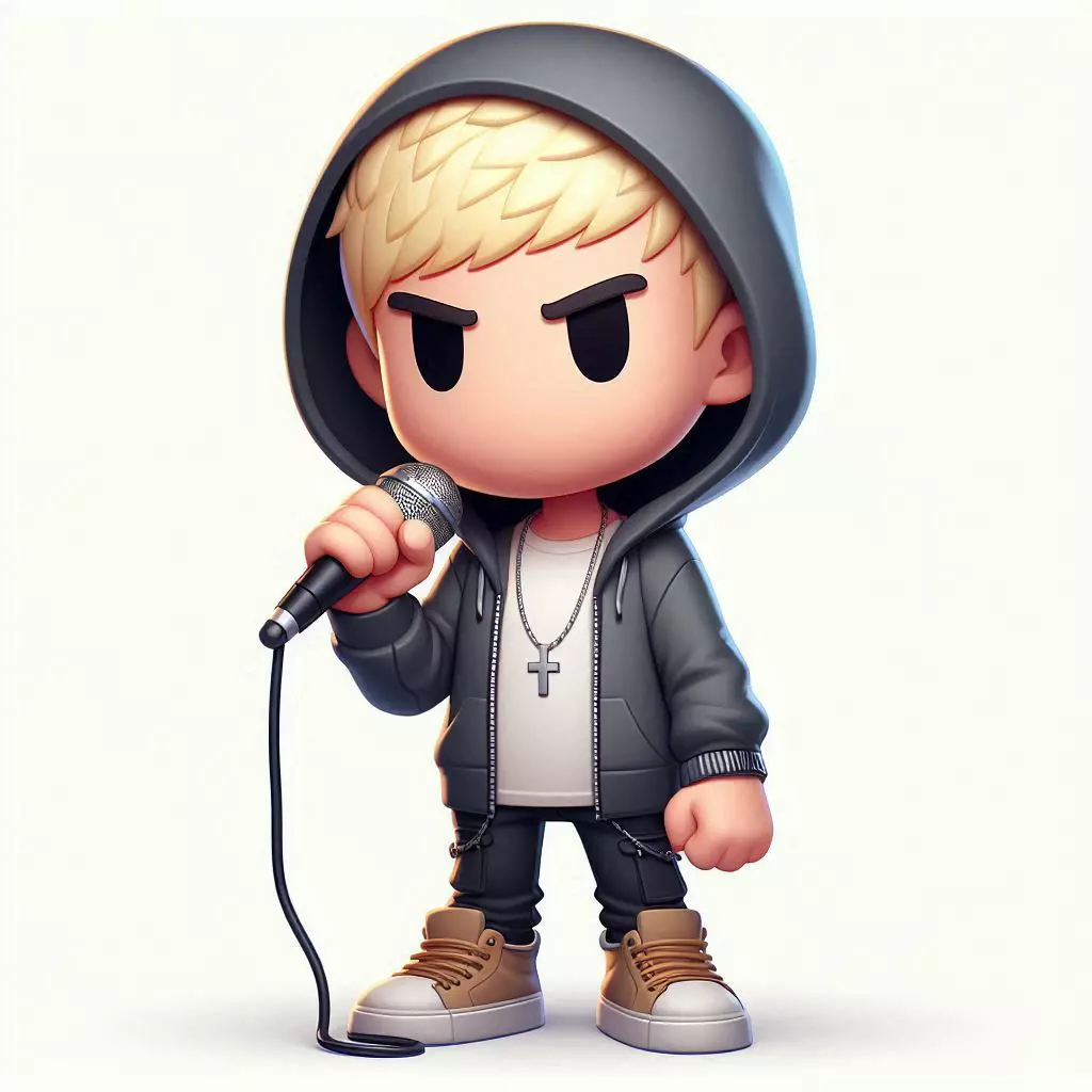 3D Cartoony Rapper Model Cute Stylized Character 3D Print 3D print model_6