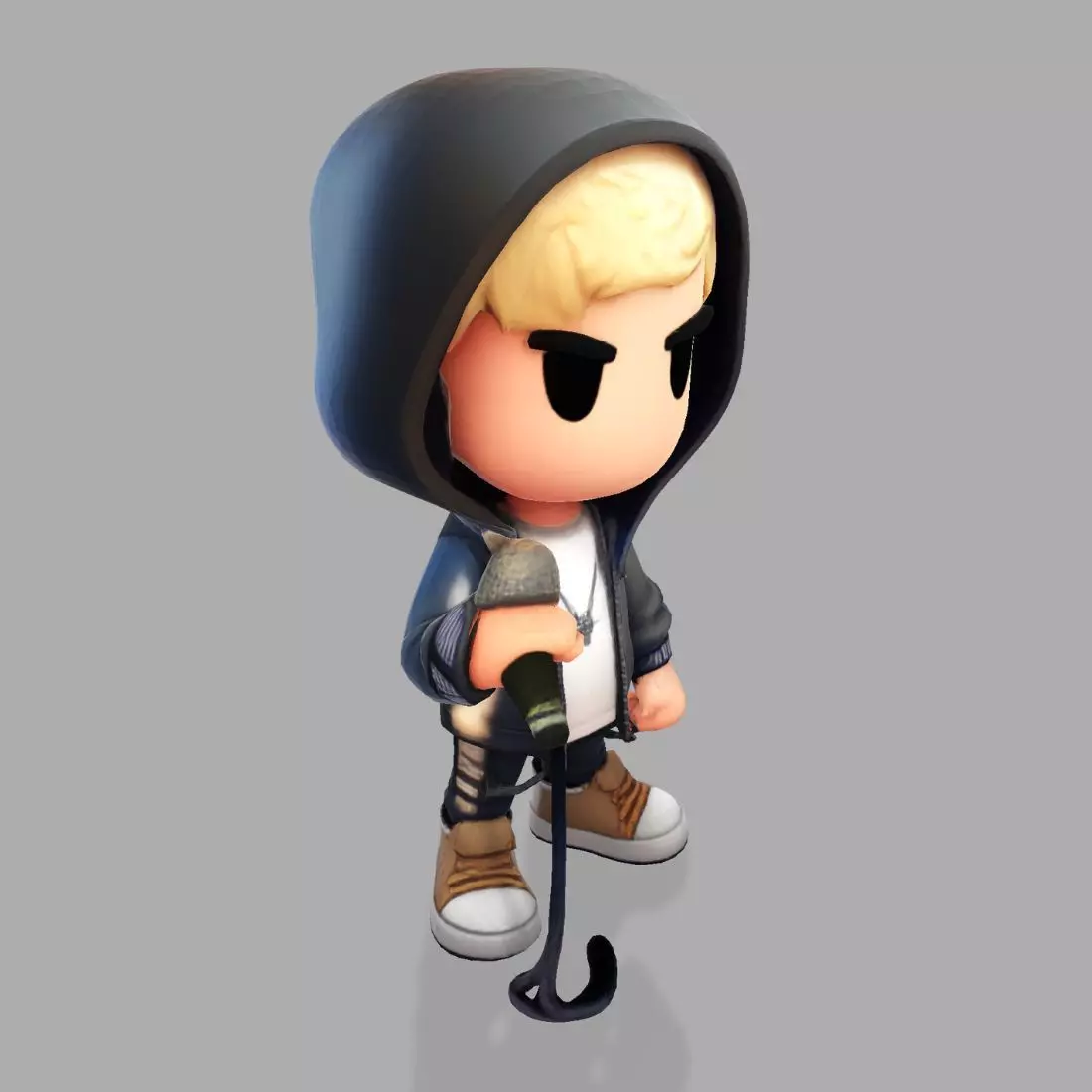 3D Cartoony Rapper Model Cute Stylized Character 3D Print 3D print model_9