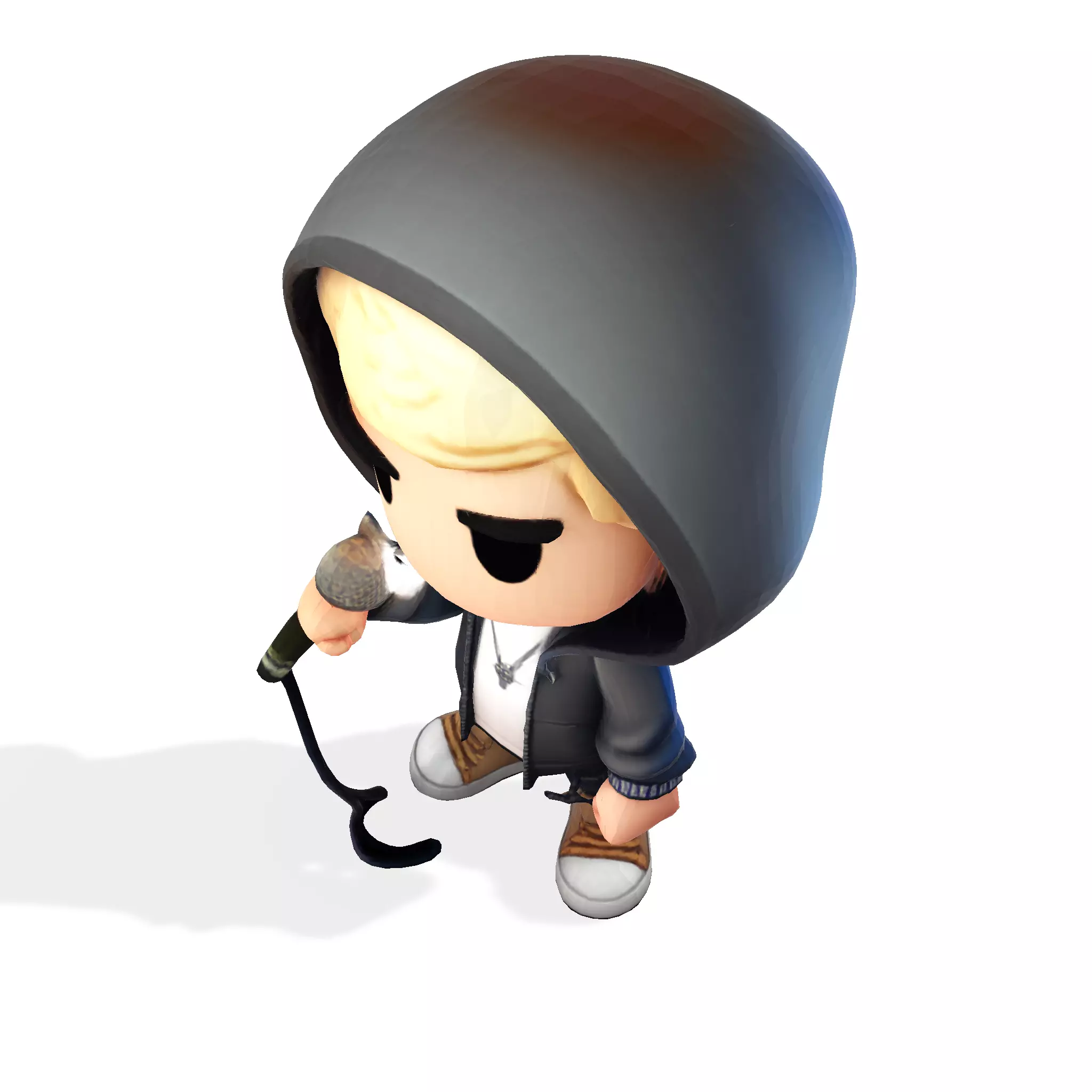 3D Cartoony Rapper Model Cute Stylized Character 3D Print 3D print model_2