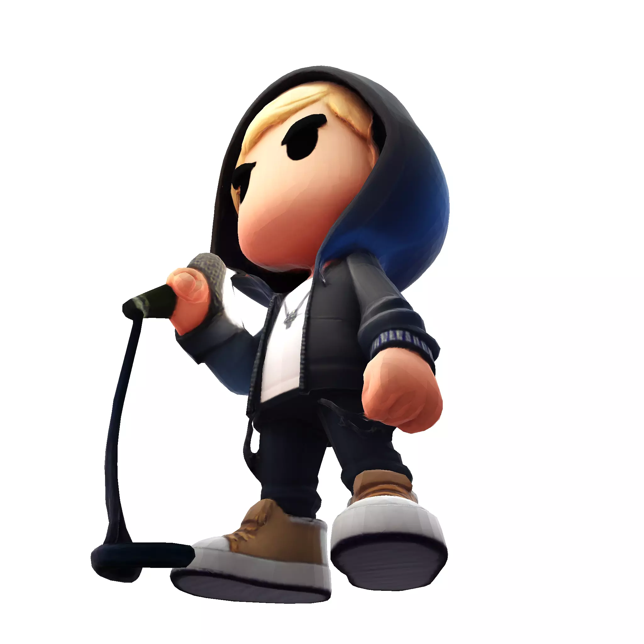 3D Cartoony Rapper Model Cute Stylized Character 3D Print 3D print model_13