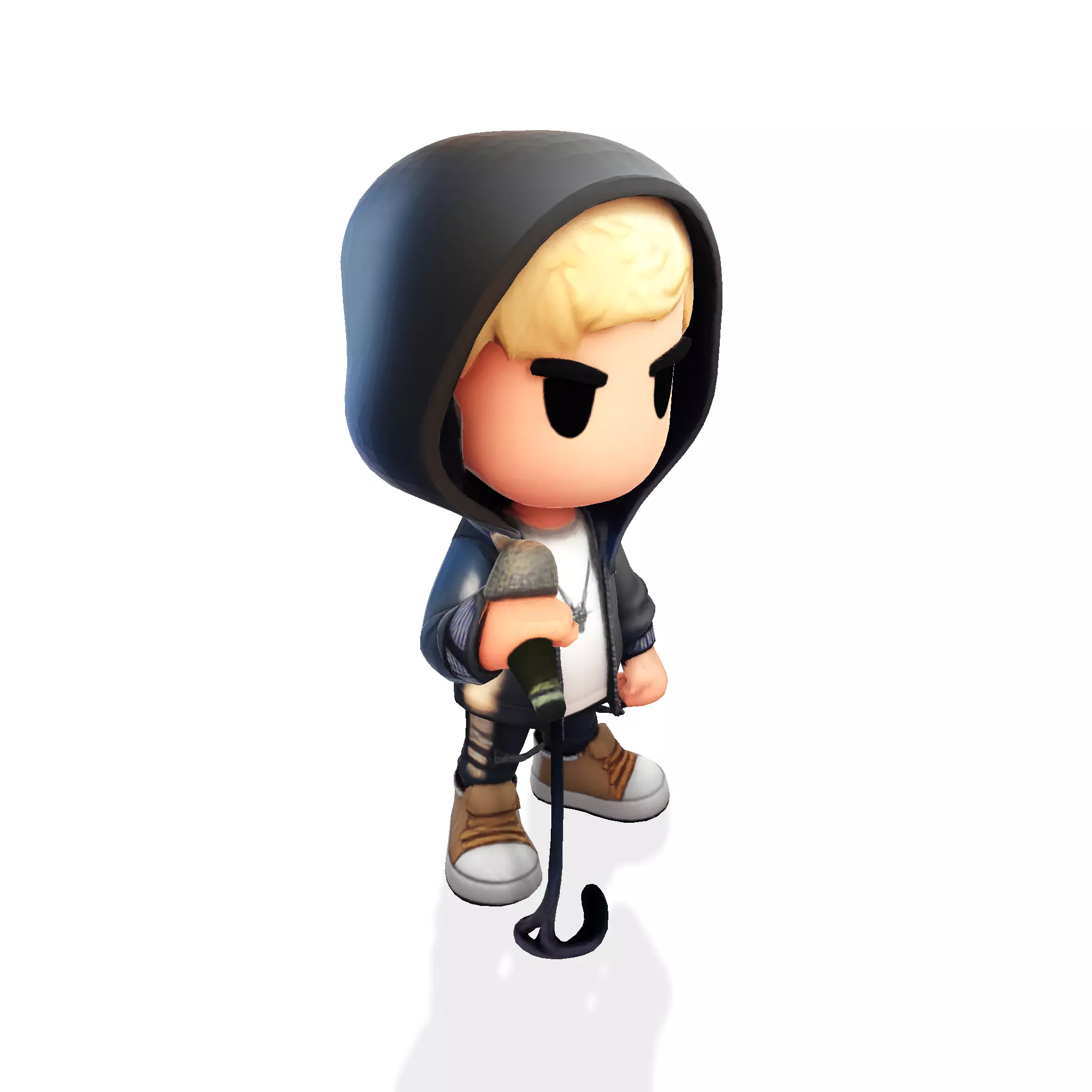 3D Cartoony Rapper Model Cute Stylized Character 3D Print 3D print model_12