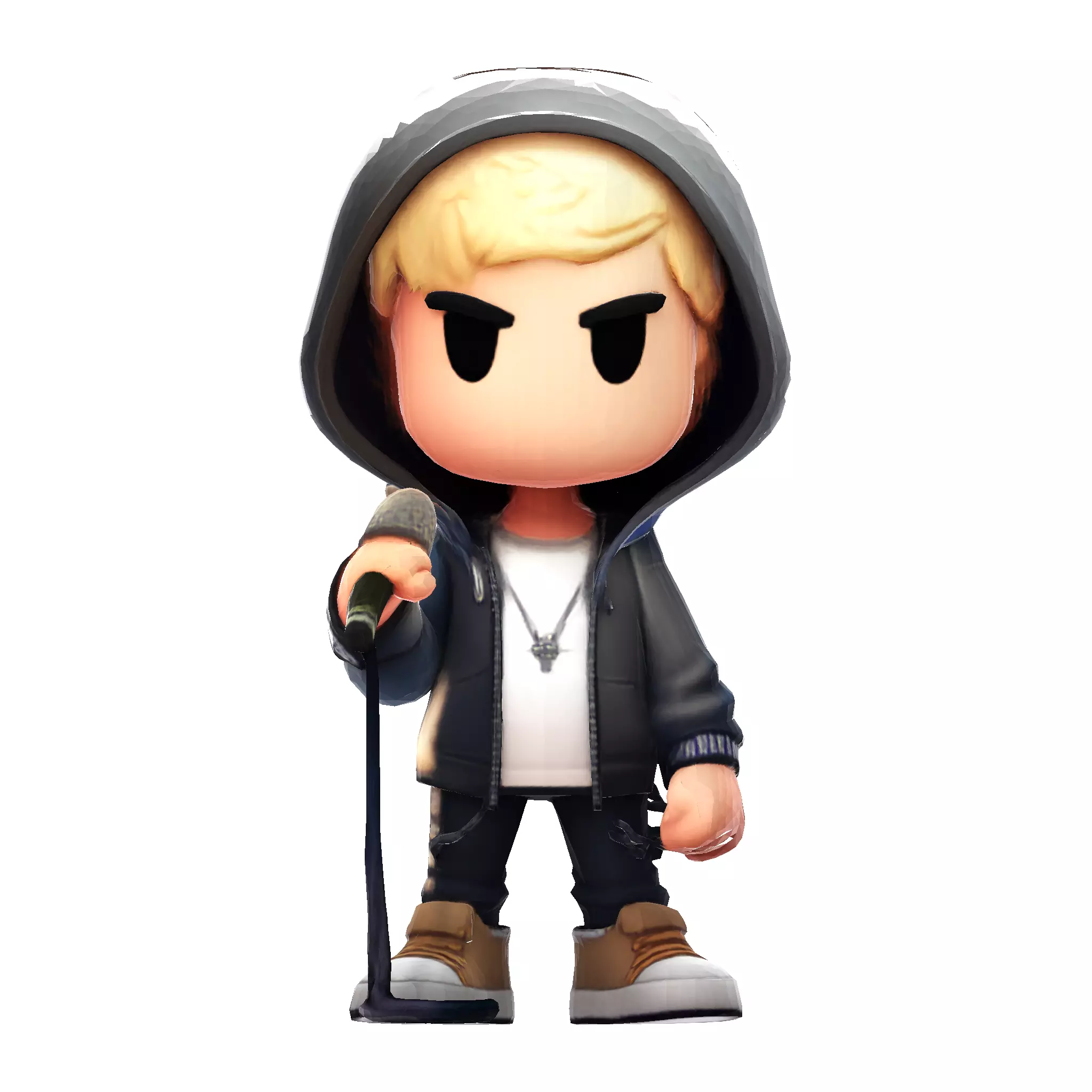 3D Cartoony Rapper Model Cute Stylized Character 3D Print 3D print model_1