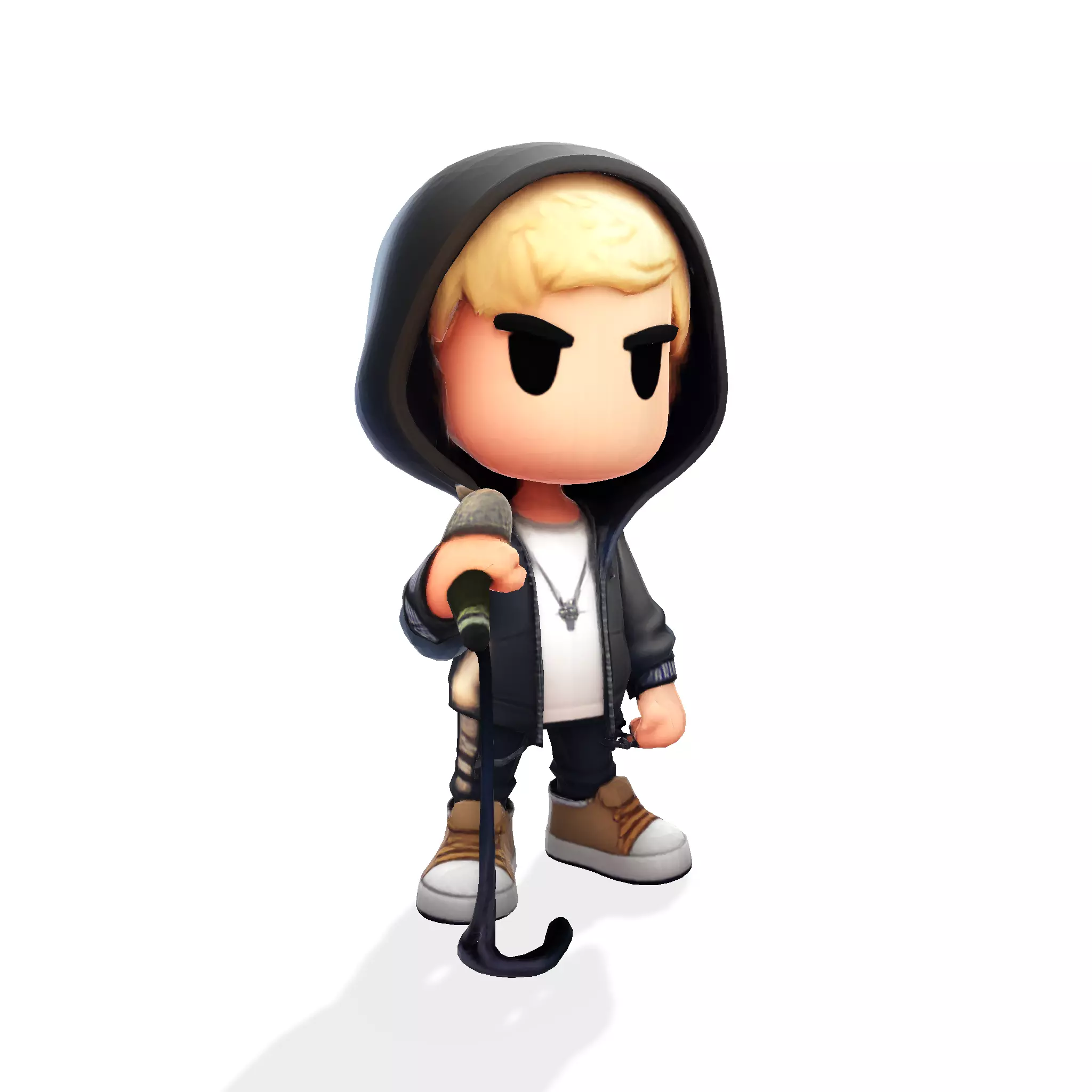 3D Cartoony Rapper Model Cute Stylized Character 3D Print 3D print model_11