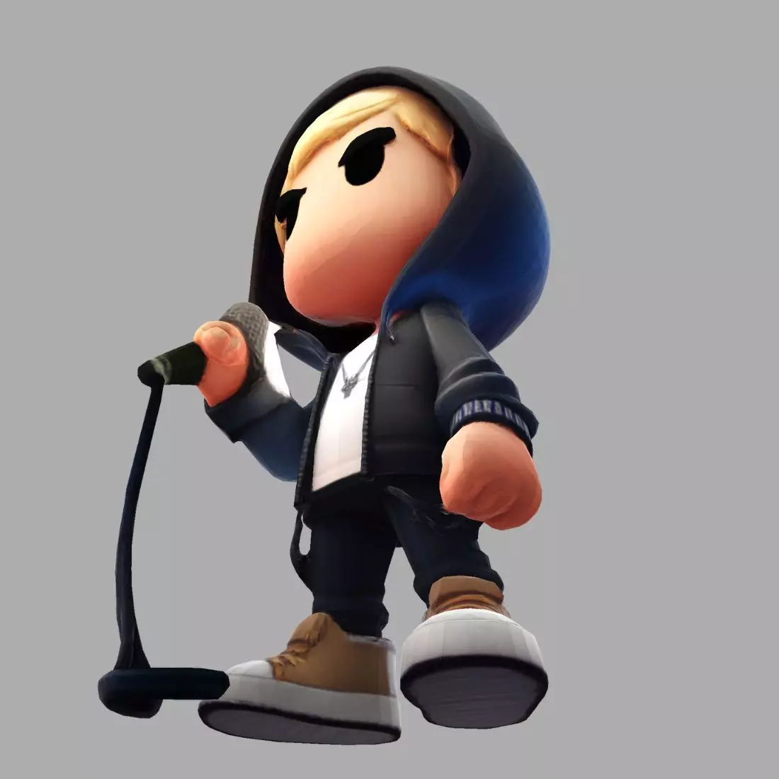 3D Cartoony Rapper Model Cute Stylized Character 3D Print 3D print model_3