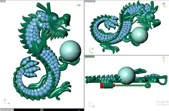 dragon Pendant with pearl