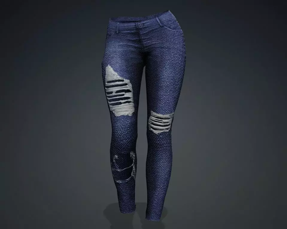 Skinny Jeans Female 01 Free low-poly 3D model
