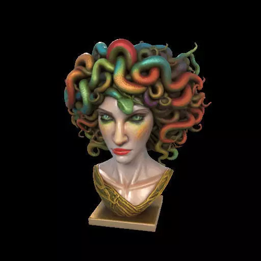 2050  Medusa Gorgon Head  3D Model  magic 3D print model_28