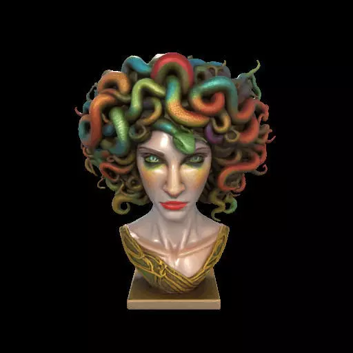 2050  Medusa Gorgon Head  3D Model  magic 3D print model_6