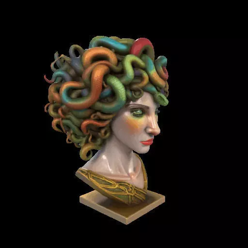 2050  Medusa Gorgon Head  3D Model  magic 3D print model_30
