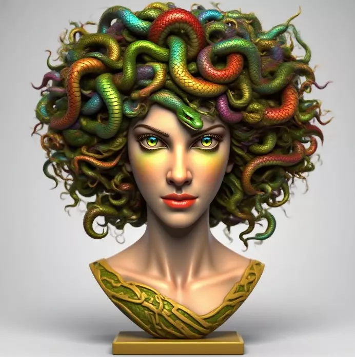 2050  Medusa Gorgon Head  3D Model  magic 3D print model_4