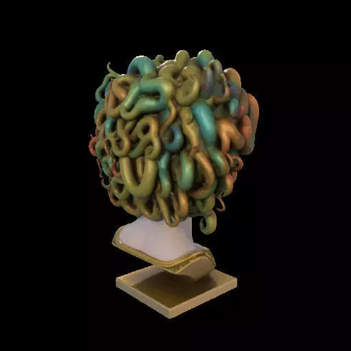 2050  Medusa Gorgon Head  3D Model  magic 3D print model_9
