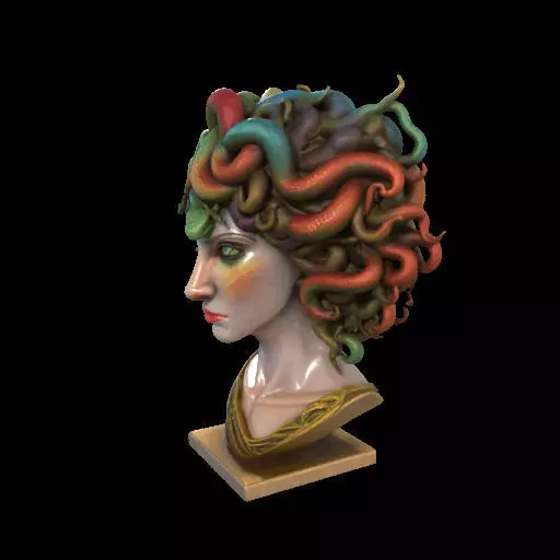 2050  Medusa Gorgon Head  3D Model  magic 3D print model_24