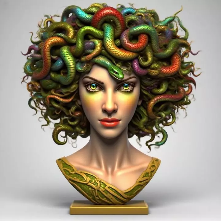 2050  Medusa Gorgon Head  3D Model  magic 3D print model_0