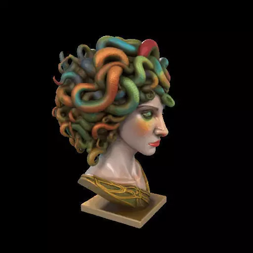 2050  Medusa Gorgon Head  3D Model  magic 3D print model_31