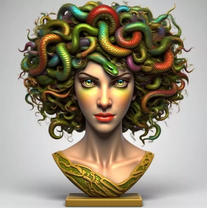 2050  Medusa Gorgon Head  3D Model  magic 3D print model_5