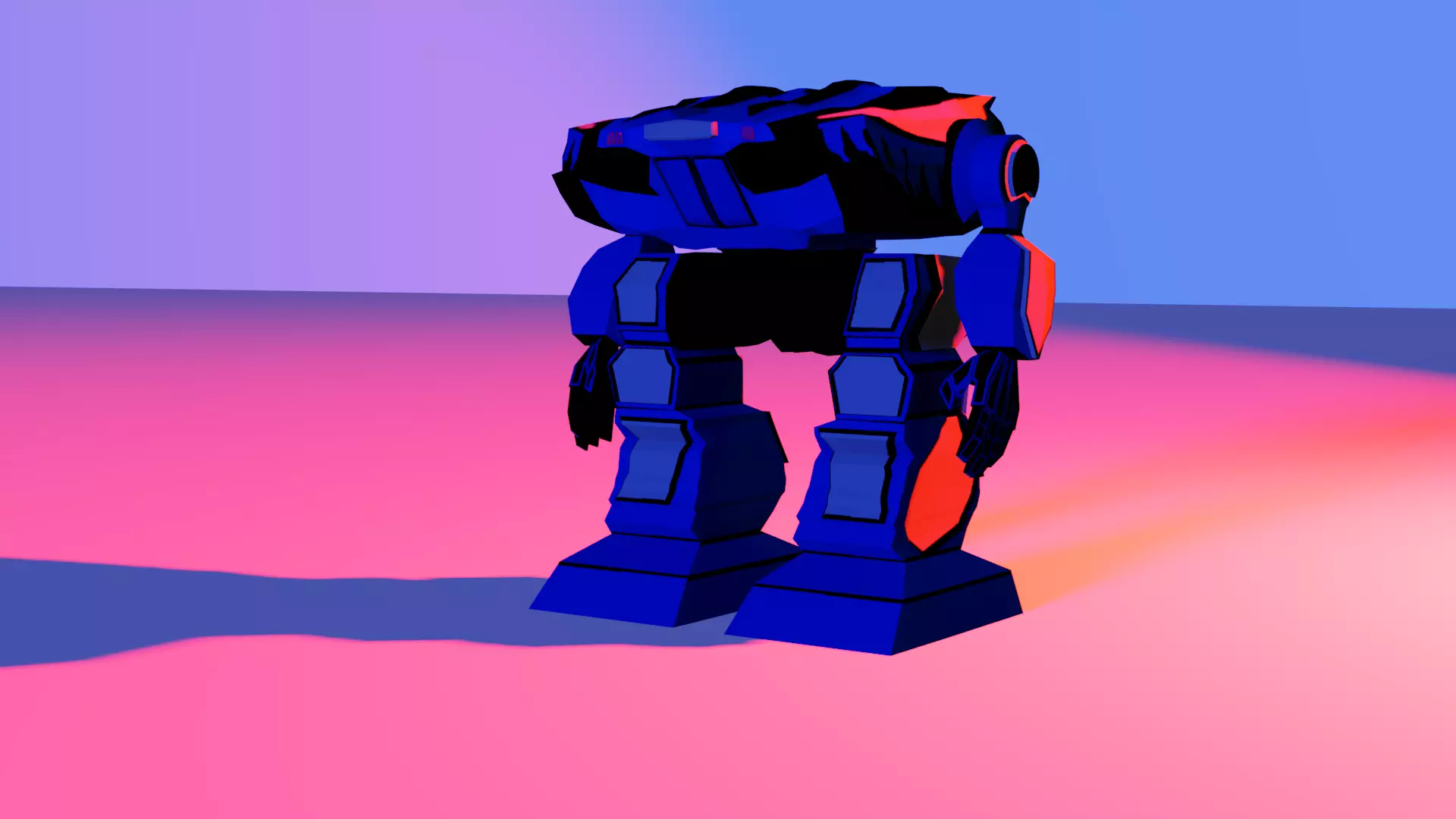Mech Blue Robot 1 Low-poly 3D model