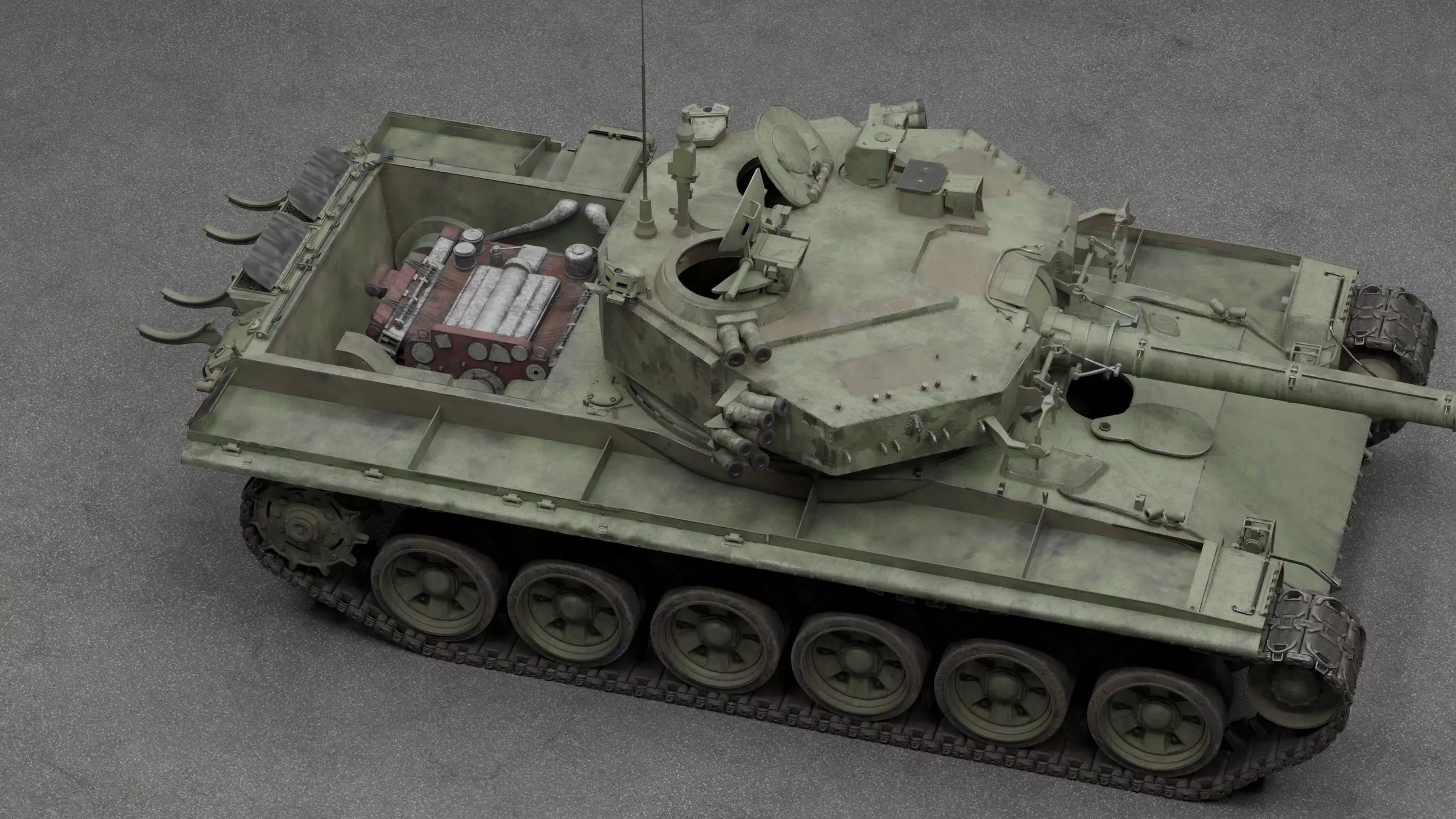 Tank Object 187 With X-shaped engine 3D Model 3D model_17