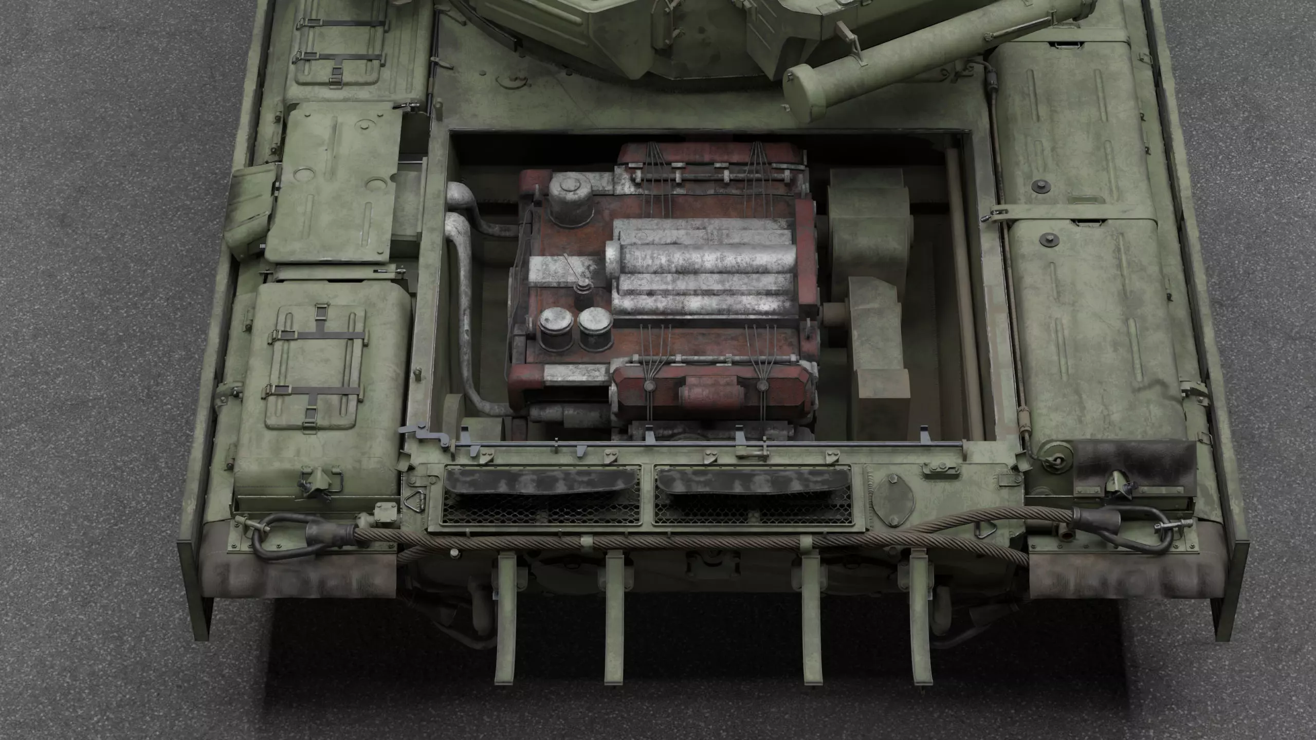 Tank Object 187 With X-shaped engine 3D Model 3D model_27