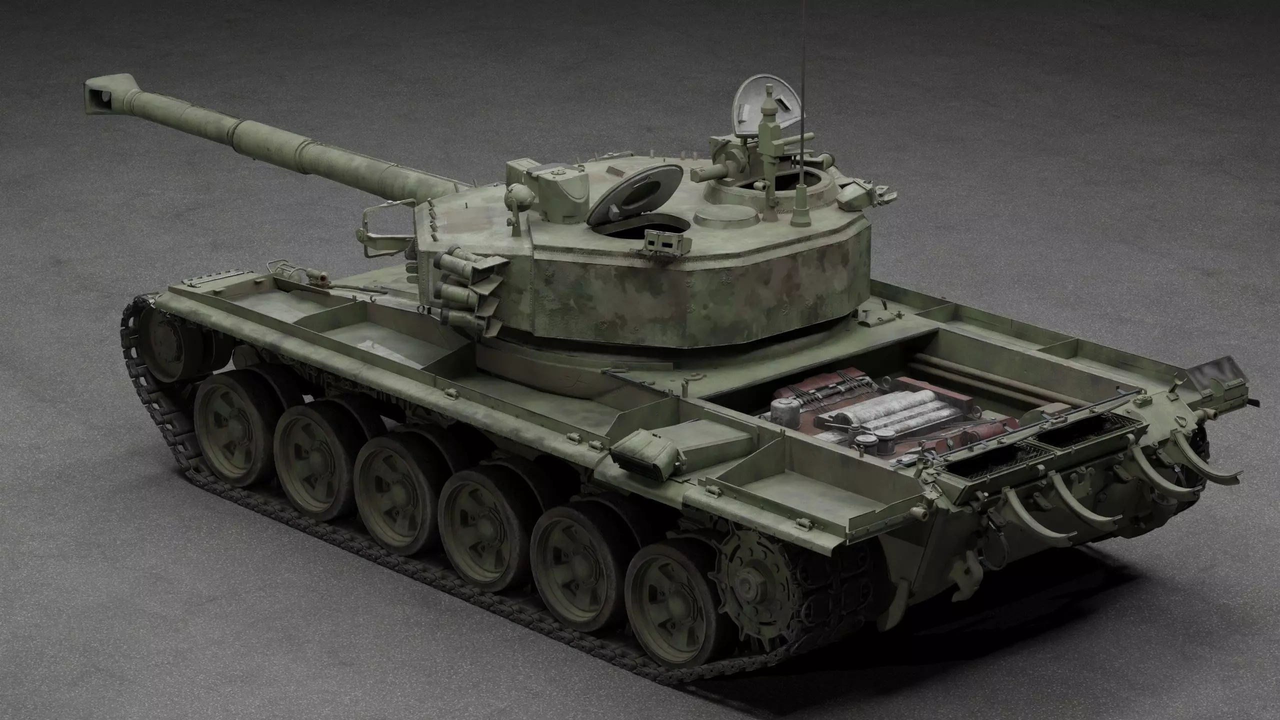 Tank Object 187 With X-shaped engine 3D Model 3D model_16