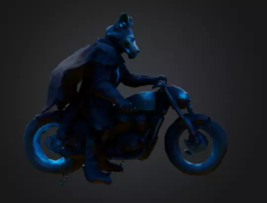 Hellhound Rider   Neon Reaper Low-poly 3D model_2