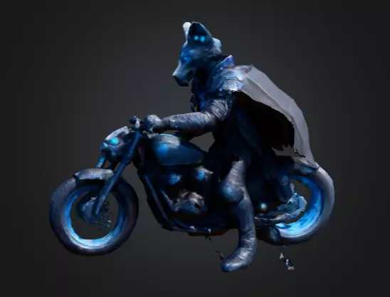 Hellhound Rider   Neon Reaper Low-poly 3D model_7