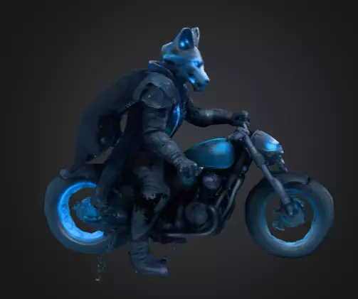 Hellhound Rider   Neon Reaper Low-poly 3D model_4