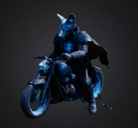 Hellhound Rider   Neon Reaper Low-poly 3D model_1