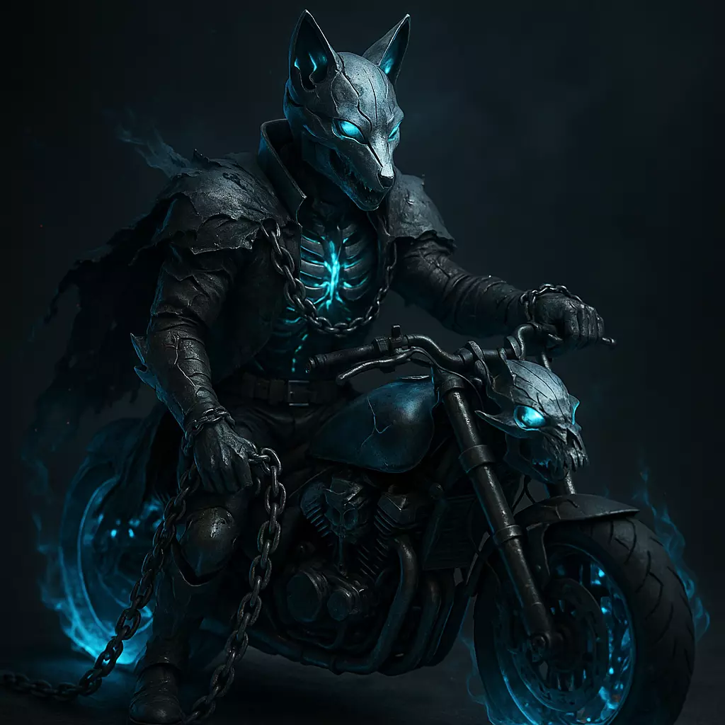 Hellhound Rider   Neon Reaper Low-poly 3D model_0