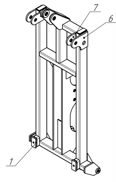 Loader on tractor Technical Drawing 3D model_3