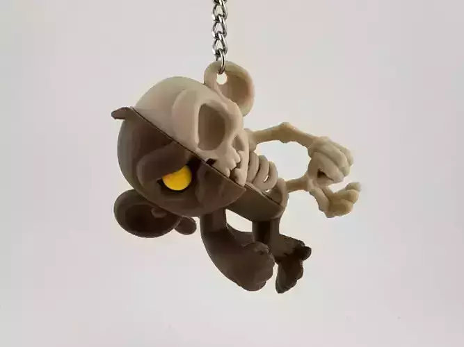 Monkey Skeleton Keychain