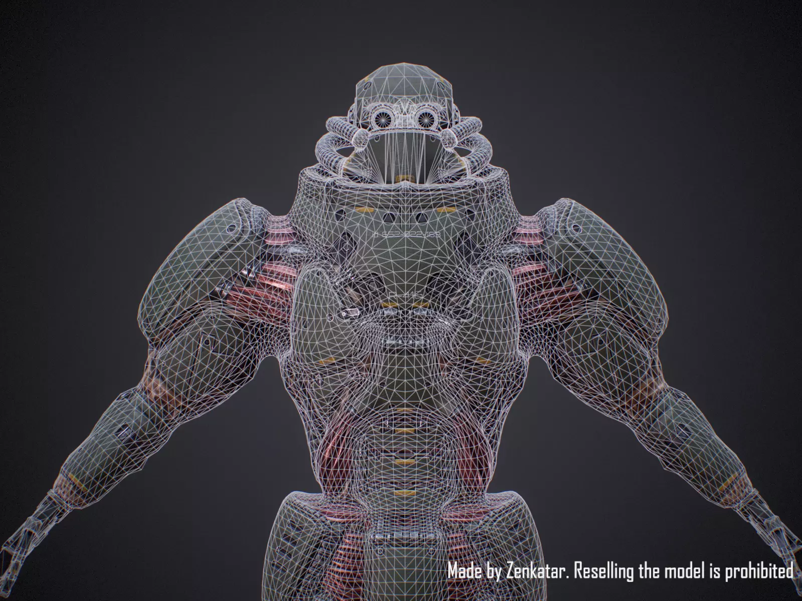 Heavily armored sci-fi military robots squad 3D Model Collection_18