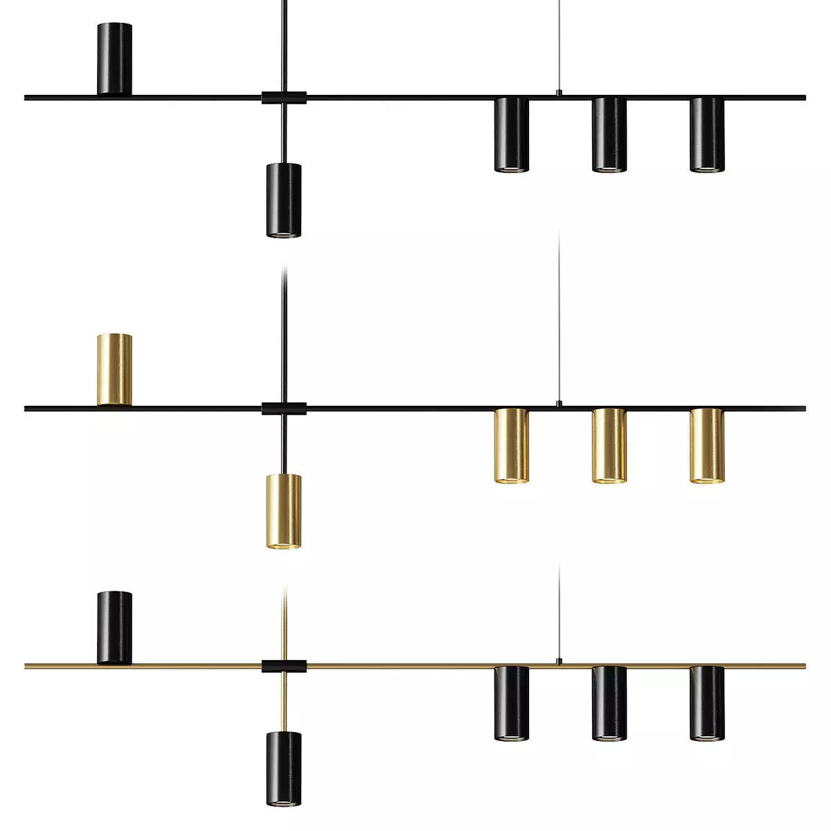 Extended pendant lamp 3D model_0