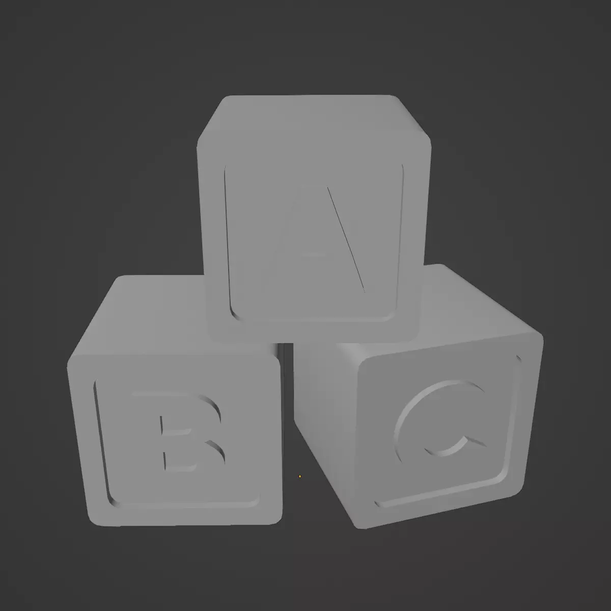 ABC Blocks Set Low-poly 3D model_32