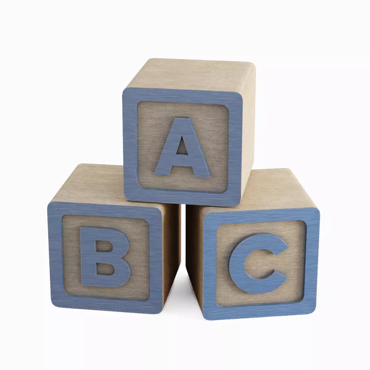 ABC Blocks Set Low-poly 3D model_5