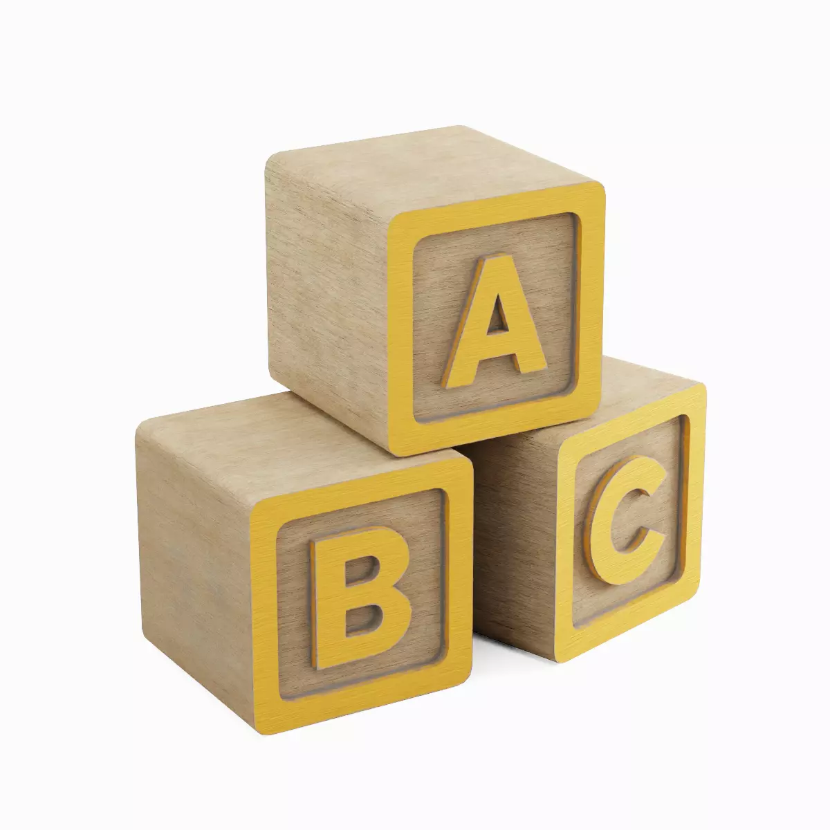 ABC Blocks Set Low-poly 3D model_24