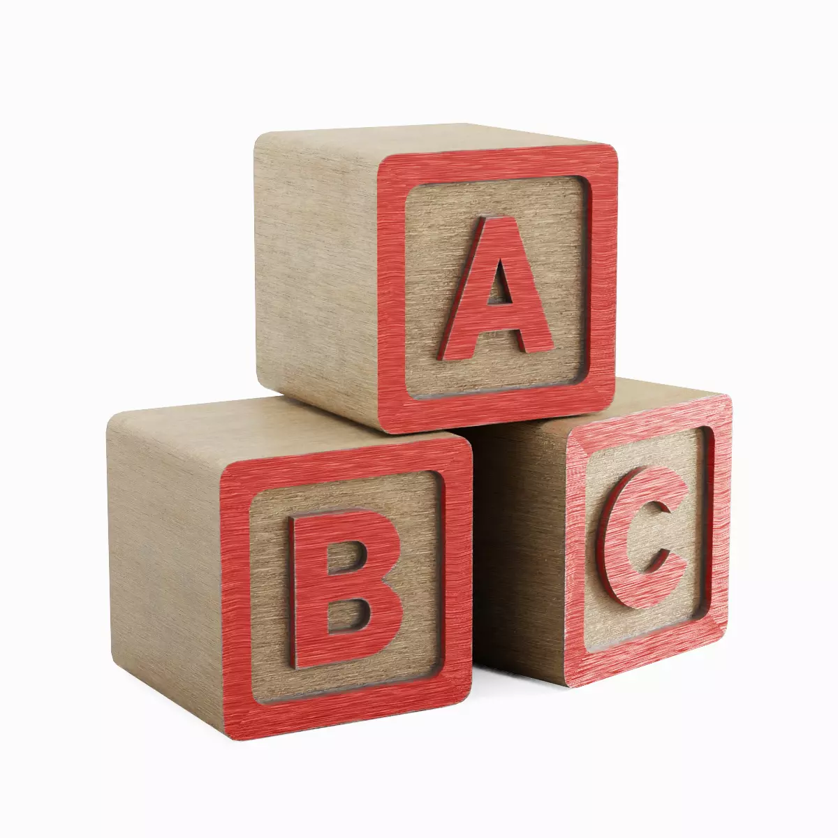 ABC Blocks Set Low-poly 3D model_15