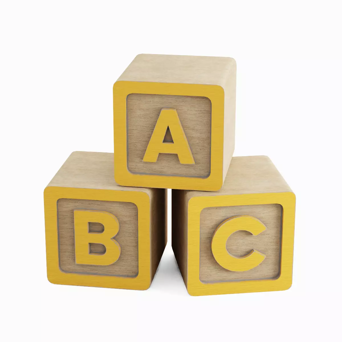 ABC Blocks Set Low-poly 3D model_23