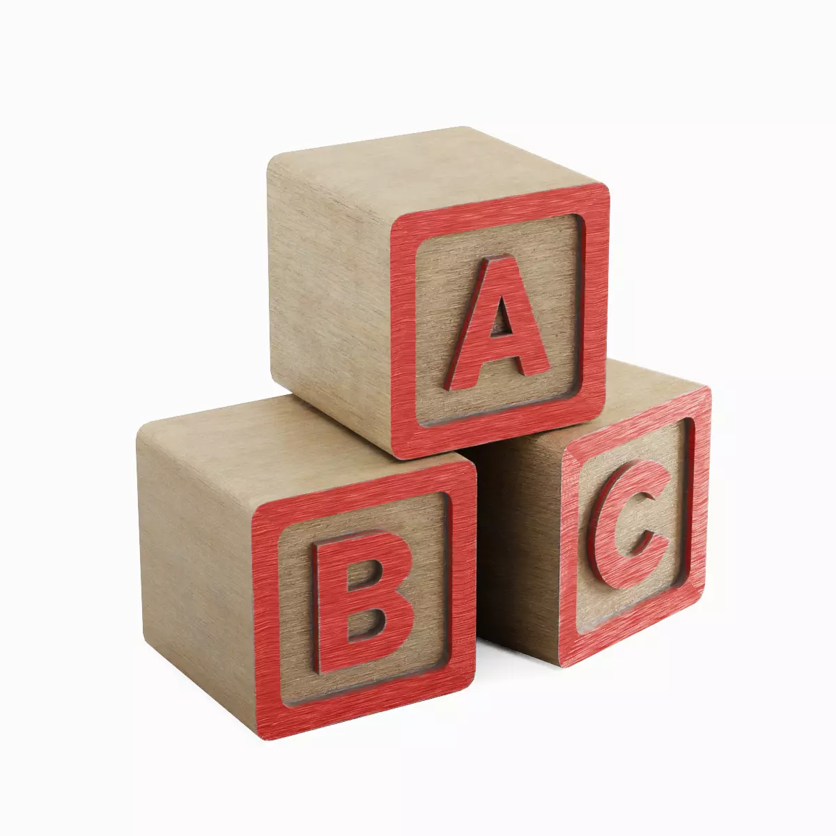 ABC Blocks Set Low-poly 3D model_18